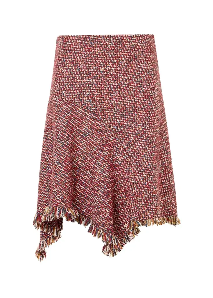 Akris punto Fringed Wool-Blend Tweed Asymmetric Skirt | Image 1 Akris punto Fringed Wool-Blend Tweed Asymmetric Skirt | Image 1