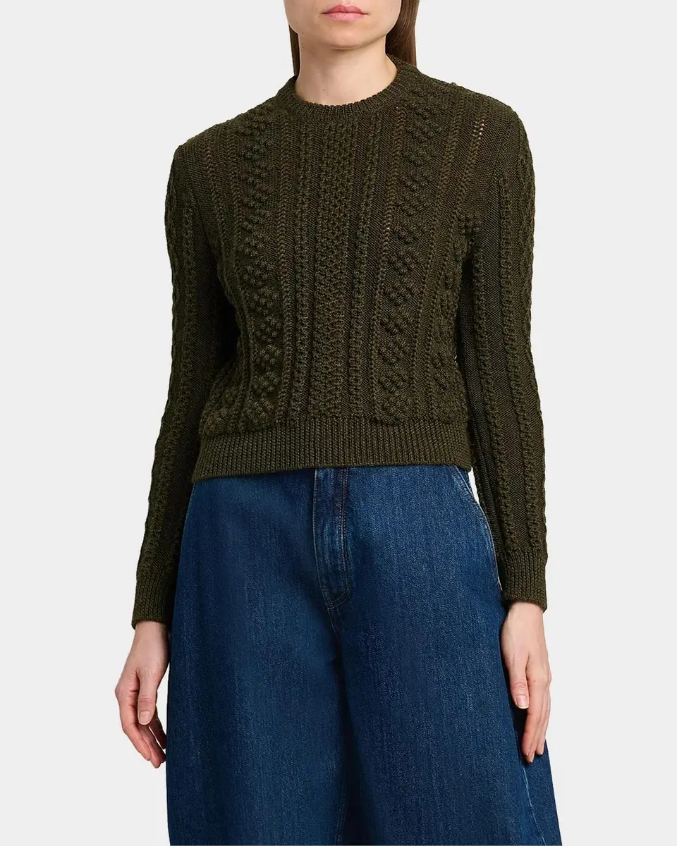 Jil Sander Textured Wool Back-Cutout Crewneck Sweater | Thumbnail 4 Jil Sander Textured Wool Back-Cutout Crewneck Sweater | Thumbnail 4