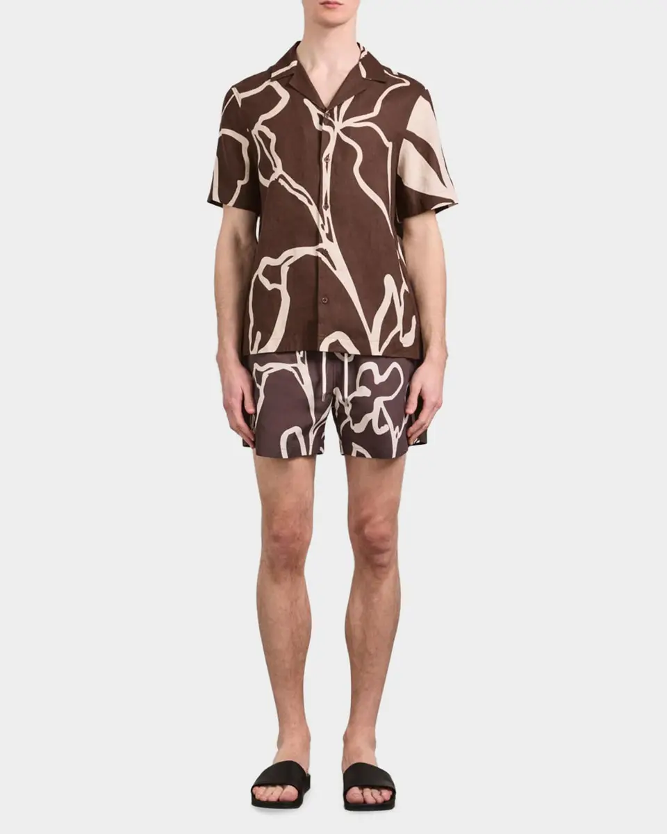 Frescobol Carioca Men's Roberto Floral-Print Linen Shirt | Thumbnail 2 Frescobol Carioca Men's Roberto Floral-Print Linen Shirt | Thumbnail 2