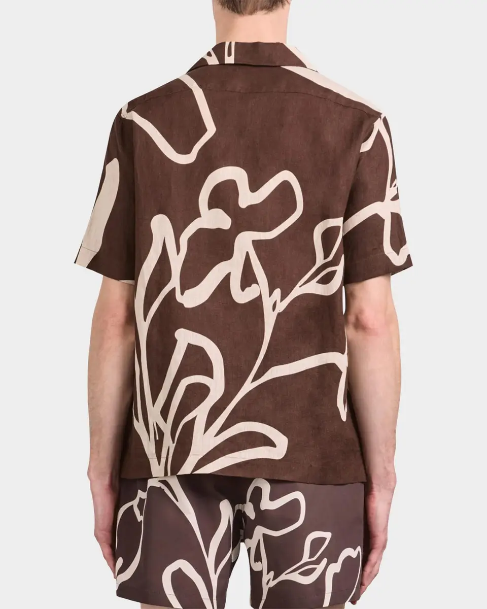 Frescobol Carioca Men's Roberto Floral-Print Linen Shirt | Thumbnail 3 Frescobol Carioca Men's Roberto Floral-Print Linen Shirt | Thumbnail 3