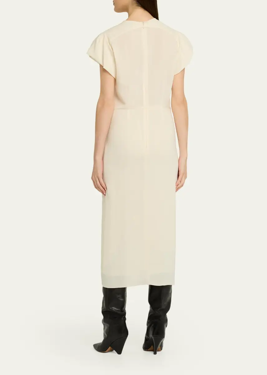 Isabel Marant Terena Gathered Waist Midi Dress | Thumbnail 3