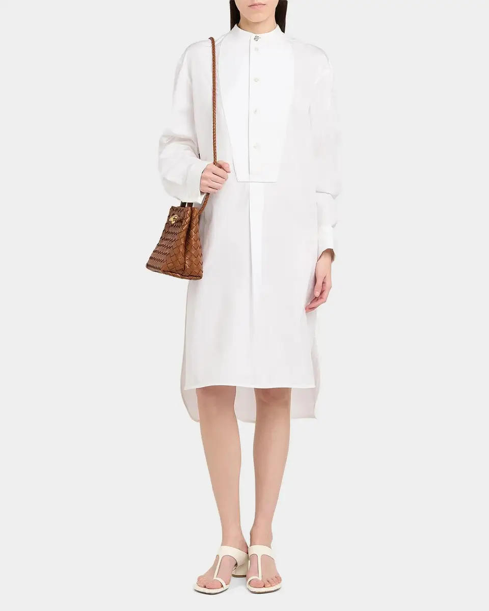 Bottega Veneta Tuxedo-Bib Cotton Poplin Shirtdress | Thumbnail 2
