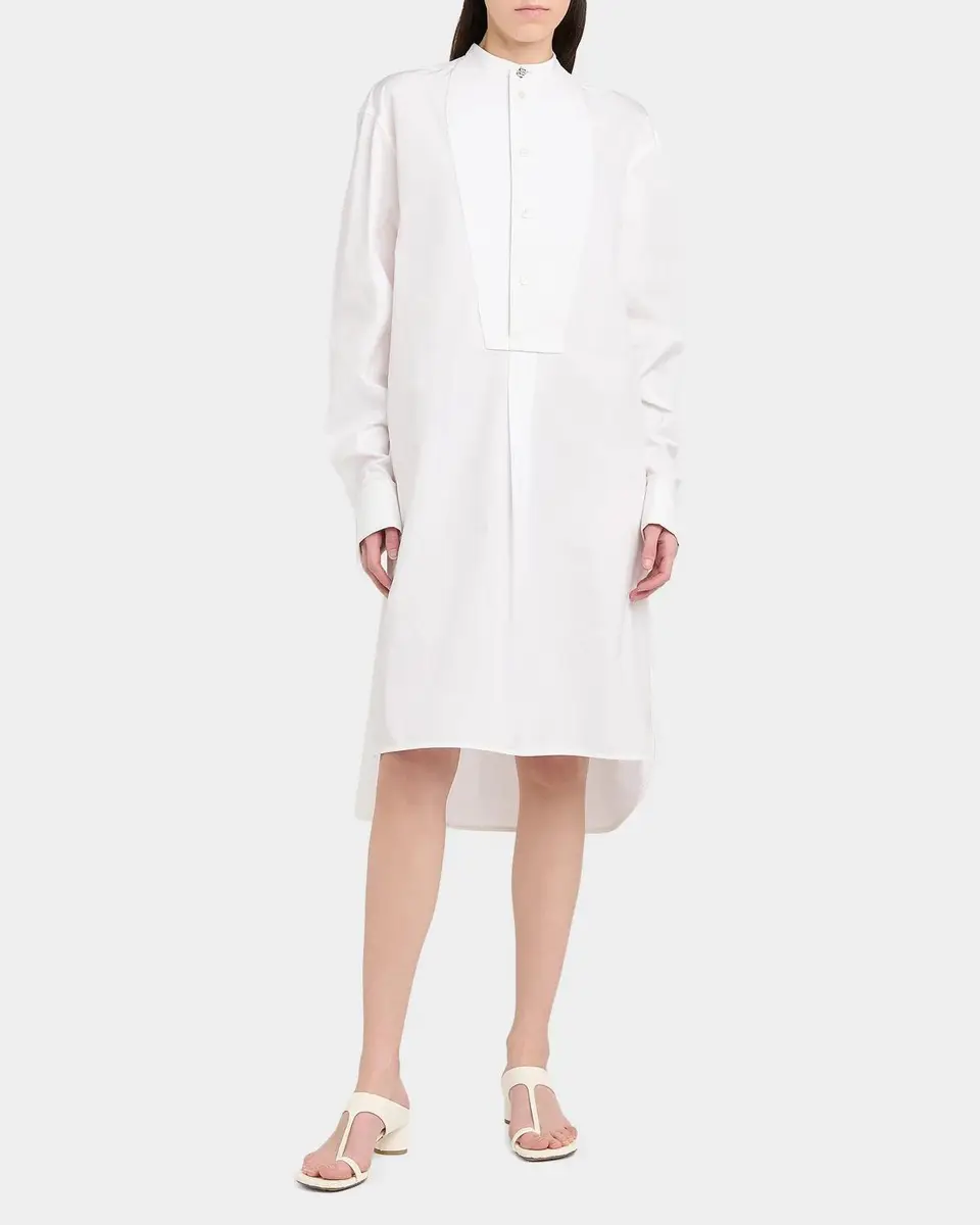 Bottega Veneta Tuxedo-Bib Cotton Poplin Shirtdress | Thumbnail 4