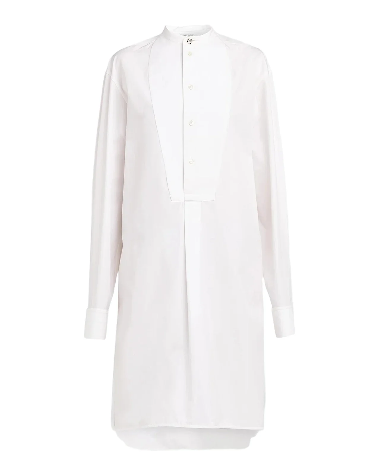 Bottega Veneta Tuxedo-Bib Cotton Poplin Shirtdress