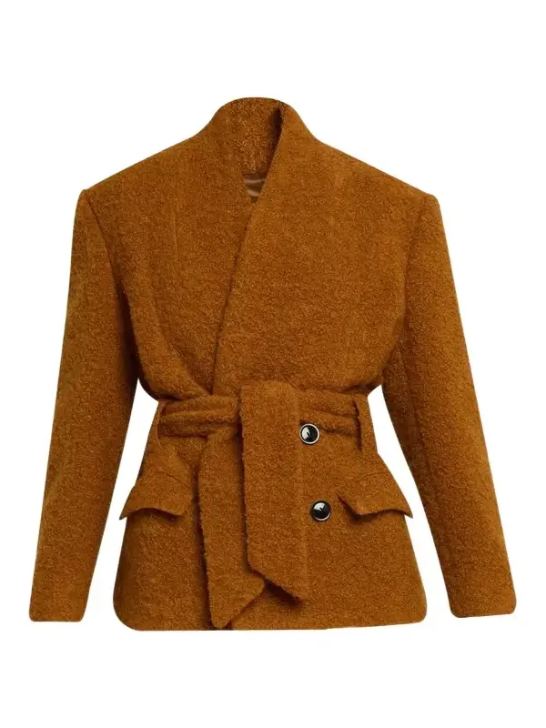 Syndra Boucle Belted Oversized Wrap Jacket