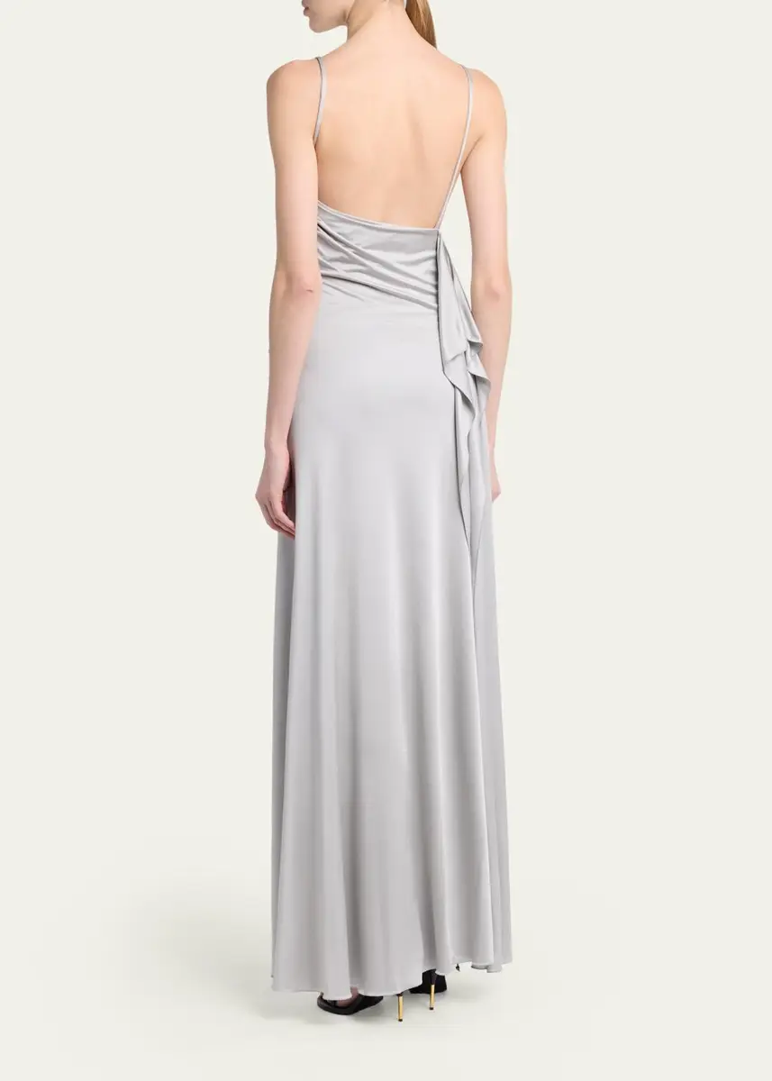 Versace Draped Satin Viscose Gown | Thumbnail 3 Versace Draped Satin Viscose Gown | Thumbnail 3