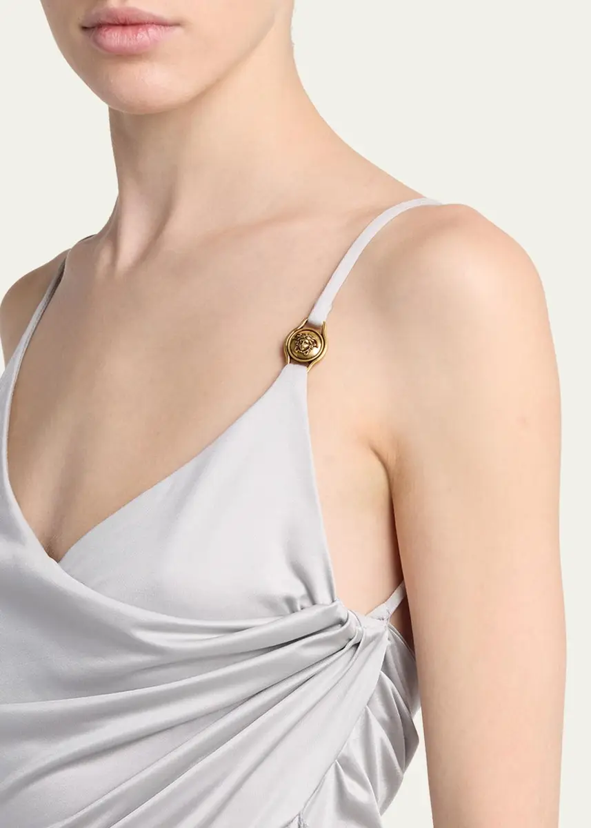 Versace Draped Satin Viscose Gown | Thumbnail 5 Versace Draped Satin Viscose Gown | Thumbnail 5