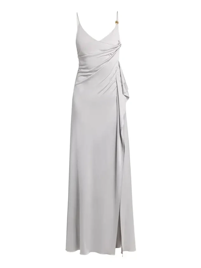 Draped Satin Viscose Gown