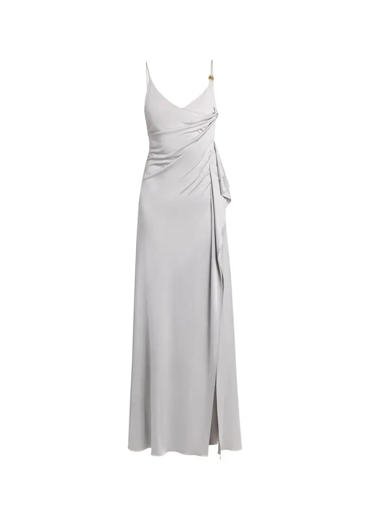 Versace Draped Satin Viscose Gown | Image 1 Versace Draped Satin Viscose Gown | Image 1