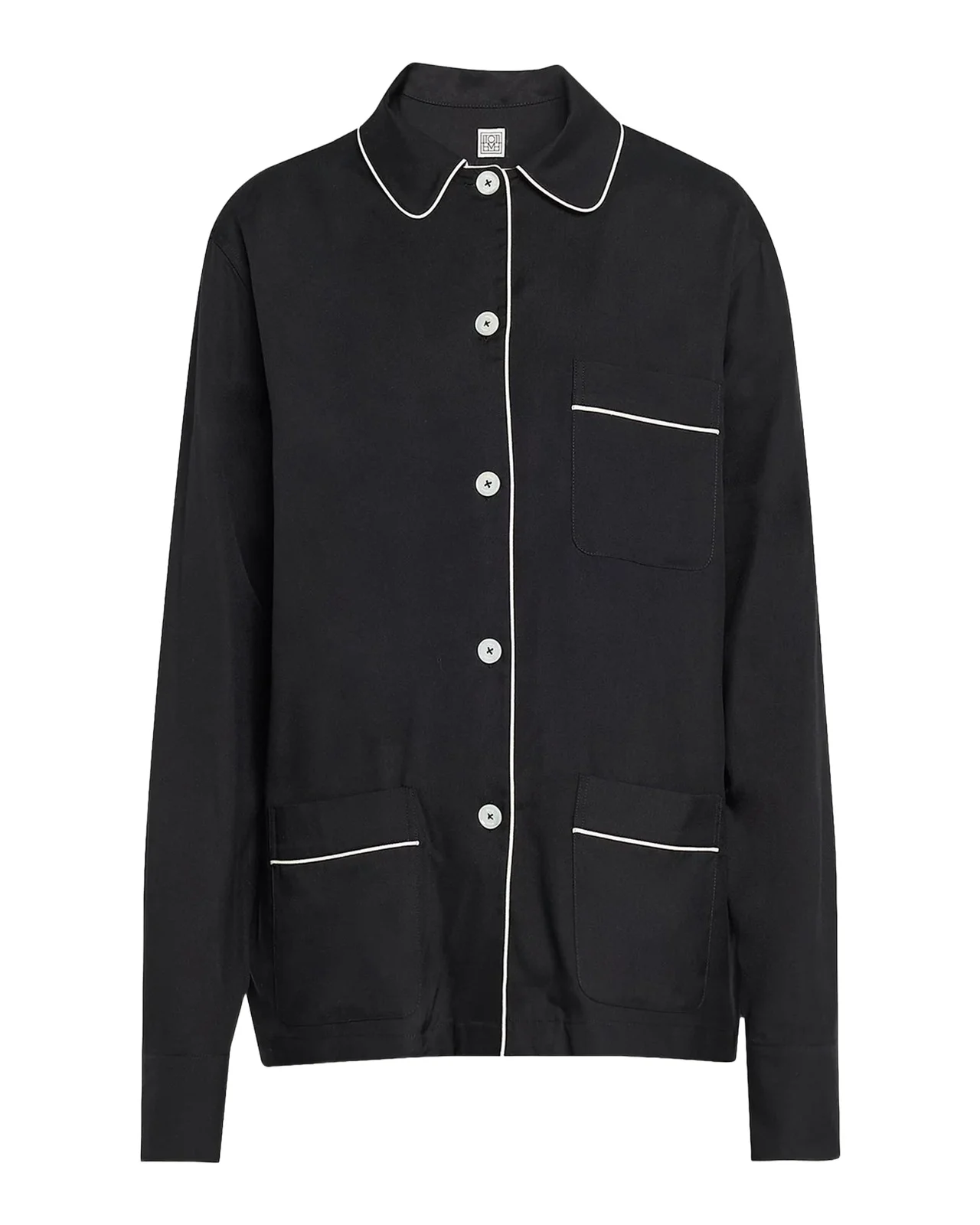 Piped Silk Pj Top Piped Silk Pj Top