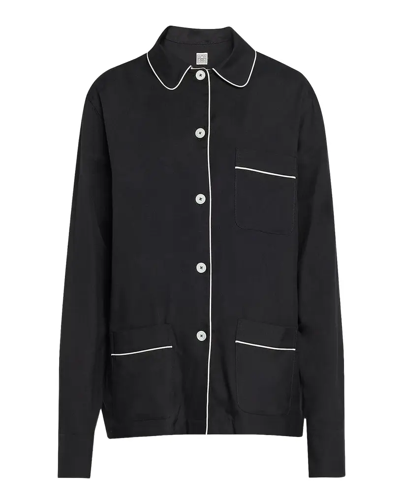 Toteme Piped Silk Pj Top | Image 1 Toteme Piped Silk Pj Top | Image 1