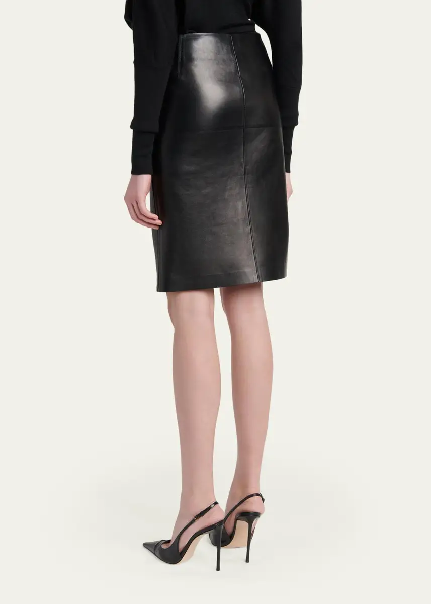 Tom Ford Ruched Leather Zip-Front Skirt | Thumbnail 3 Tom Ford Ruched Leather Zip-Front Skirt | Thumbnail 3