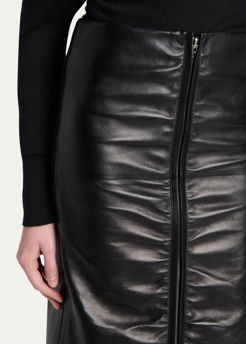Tom Ford Ruched Leather Zip-Front Skirt | Thumbnail 5 Tom Ford Ruched Leather Zip-Front Skirt | Thumbnail 5