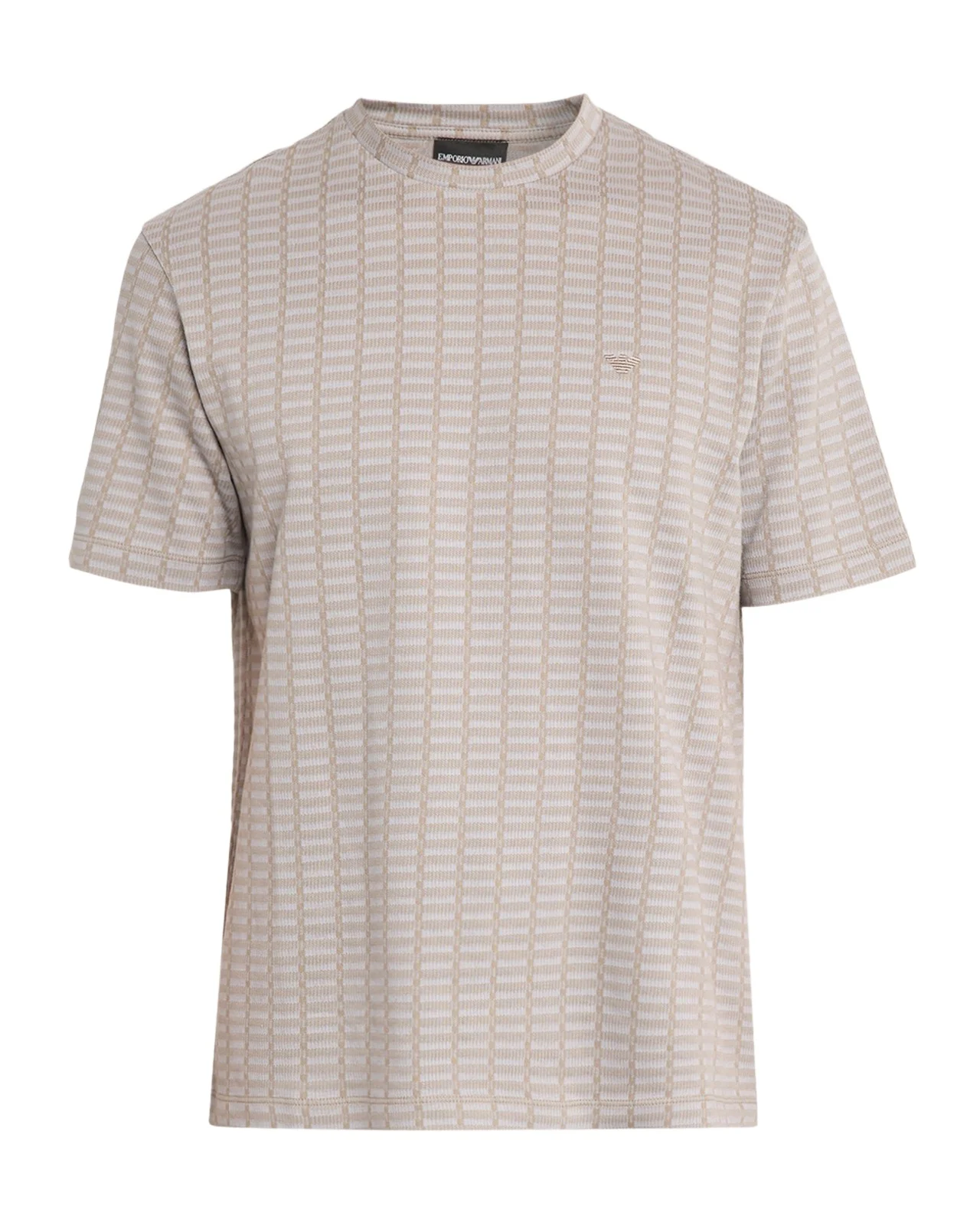 Emporio Armani Men's Micro-Rectangle Jacquard Crewneck T-Shirt