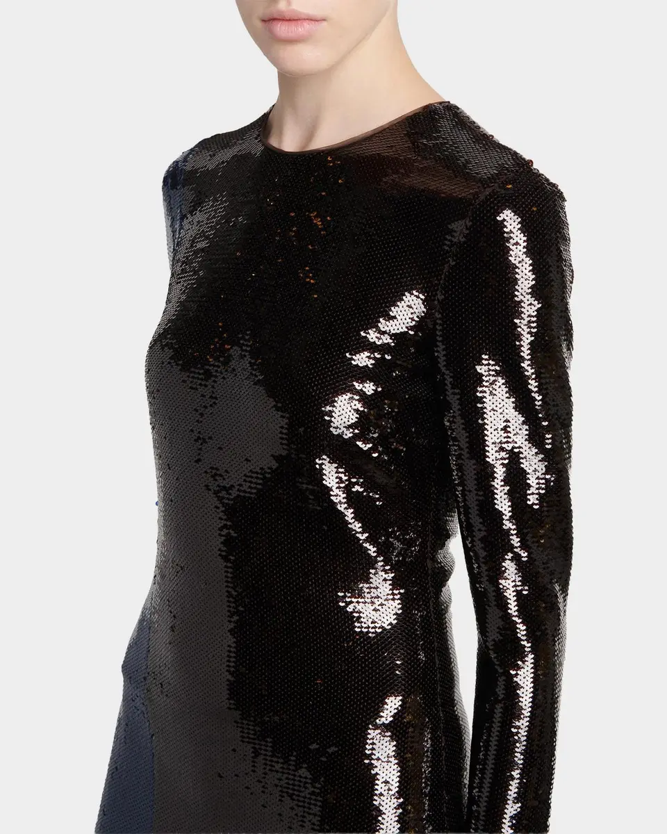 Tom Ford Sequined Long-Sleeve Midi Dress | Thumbnail 5 Tom Ford Sequined Long-Sleeve Midi Dress | Thumbnail 5