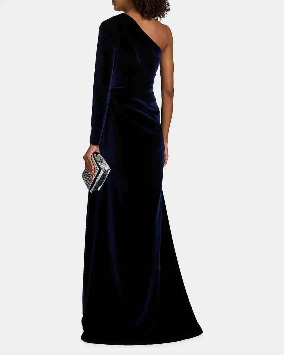 PAMELLA ROLAND Velvet One-Shoulder Cut-Out Gown | Thumbnail 3 PAMELLA ROLAND Velvet One-Shoulder Cut-Out Gown | Thumbnail 3