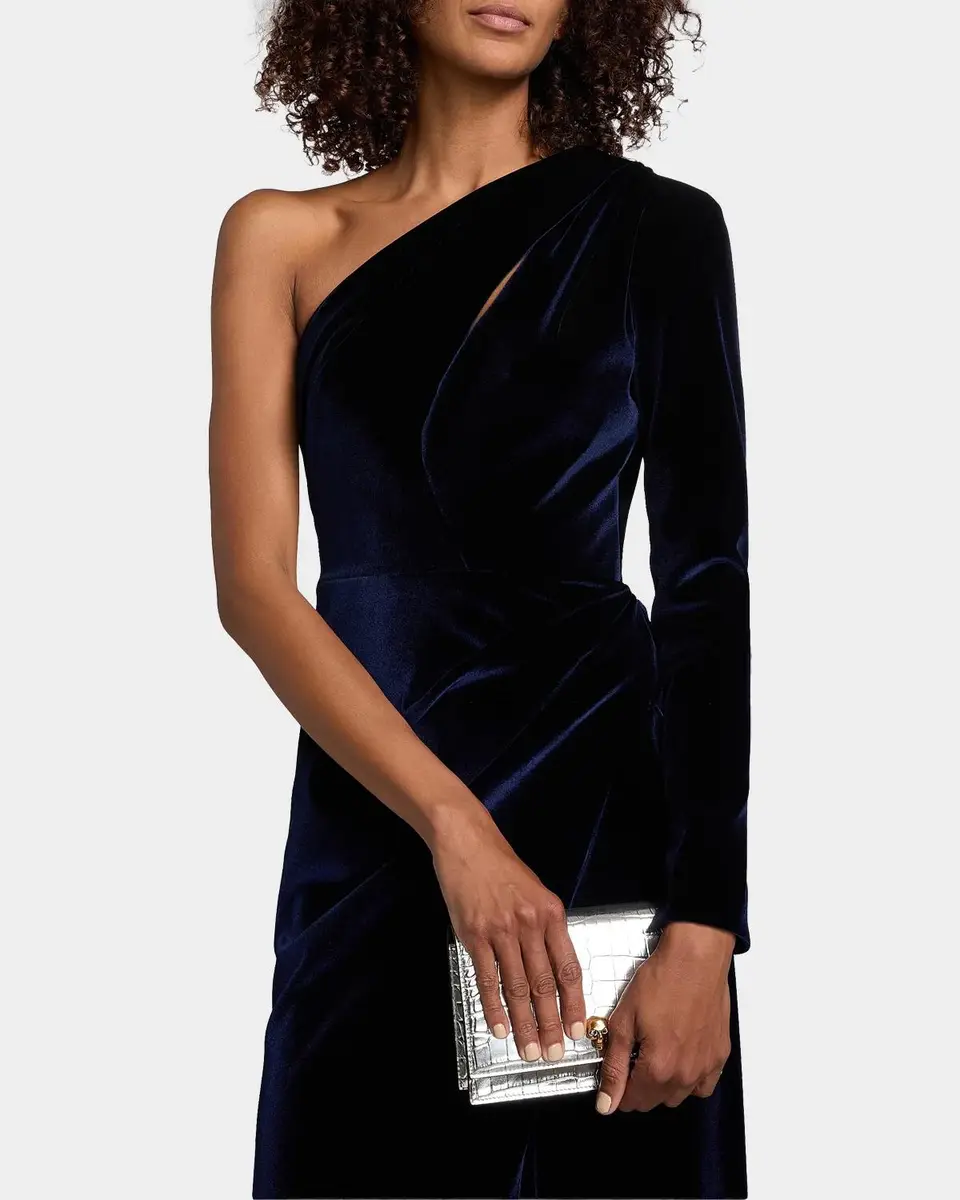 PAMELLA ROLAND Velvet One-Shoulder Cut-Out Gown | Thumbnail 5 PAMELLA ROLAND Velvet One-Shoulder Cut-Out Gown | Thumbnail 5
