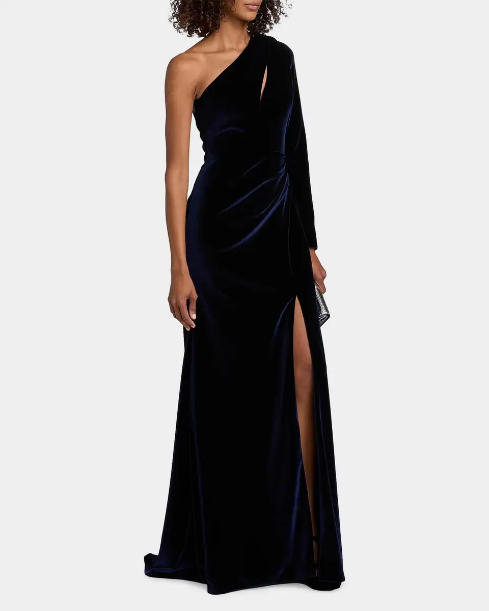 PAMELLA ROLAND Velvet One-Shoulder Cut-Out Gown | Thumbnail 7 PAMELLA ROLAND Velvet One-Shoulder Cut-Out Gown | Thumbnail 7