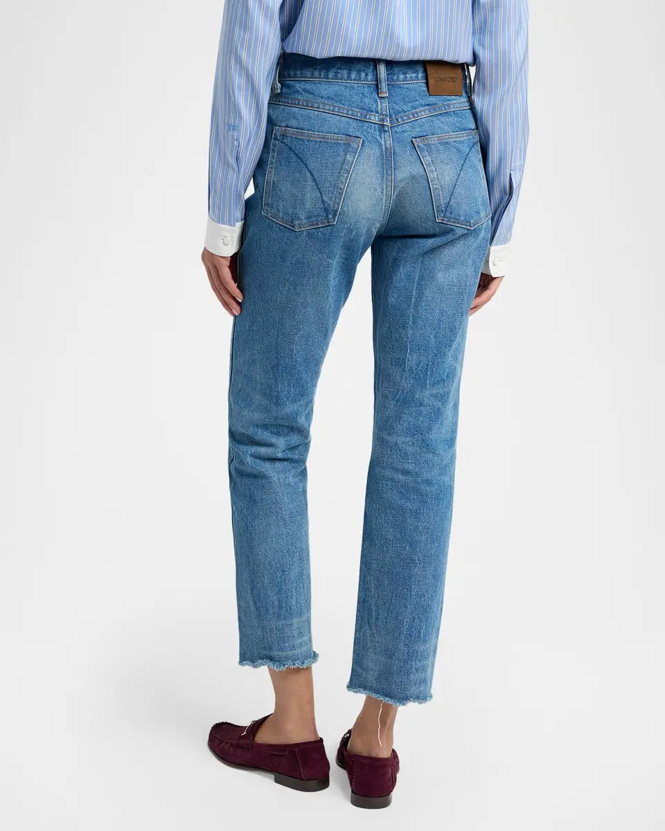 Tom Ford Stonewashed Cropped Denim Jeans | Thumbnail 2 Tom Ford Stonewashed Cropped Denim Jeans | Thumbnail 2