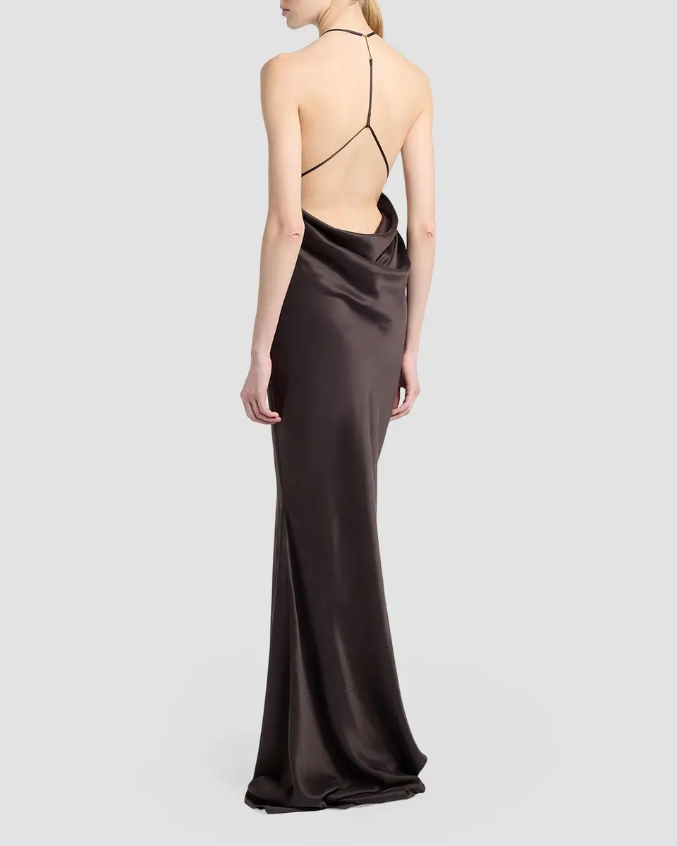 Tom Ford Draped Backless Satin Gown | Thumbnail 3