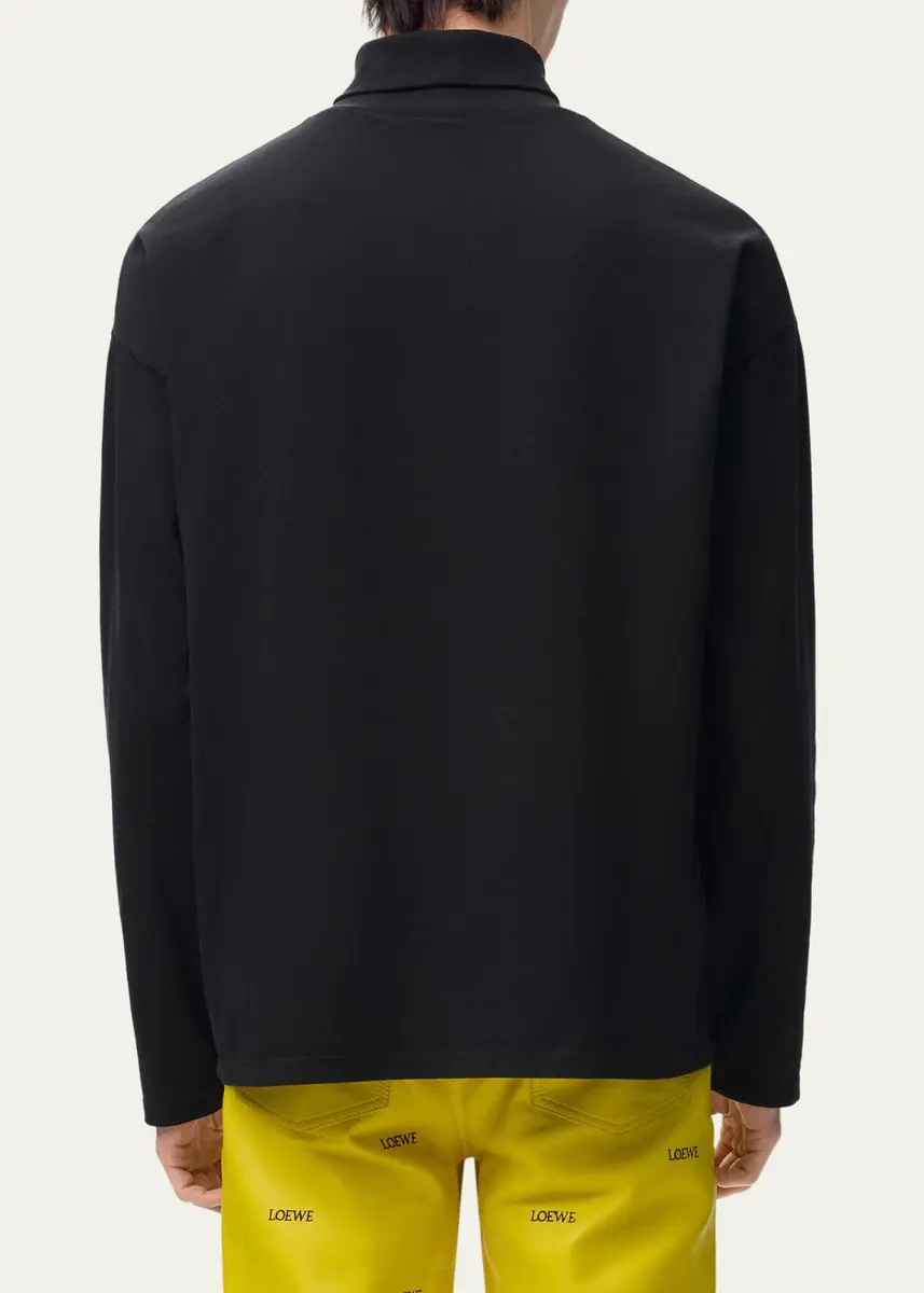 Loewe Men's Stretch Cotton Logo Turtleneck Sweater | Thumbnail 2 Loewe Men's Stretch Cotton Logo Turtleneck Sweater | Thumbnail 2