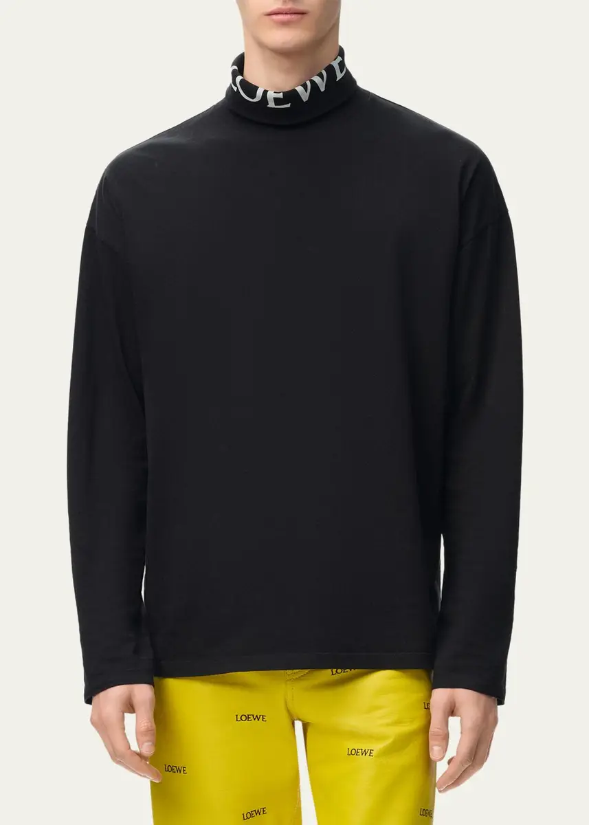 Loewe Men's Stretch Cotton Logo Turtleneck Sweater | Thumbnail 3 Loewe Men's Stretch Cotton Logo Turtleneck Sweater | Thumbnail 3