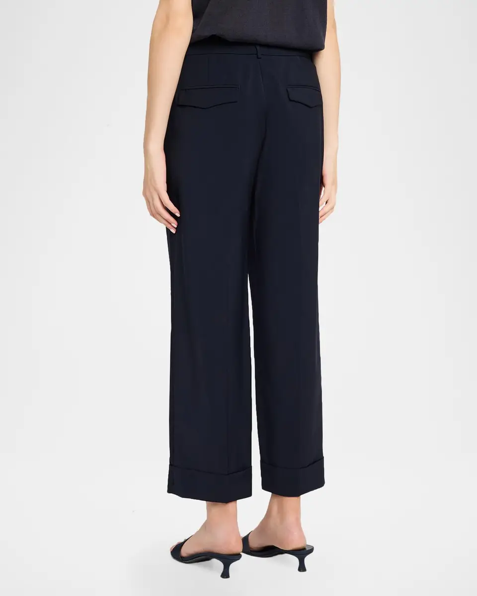 PESERICO Cropped Straight-Leg Stretch Wool Pants | Thumbnail 3