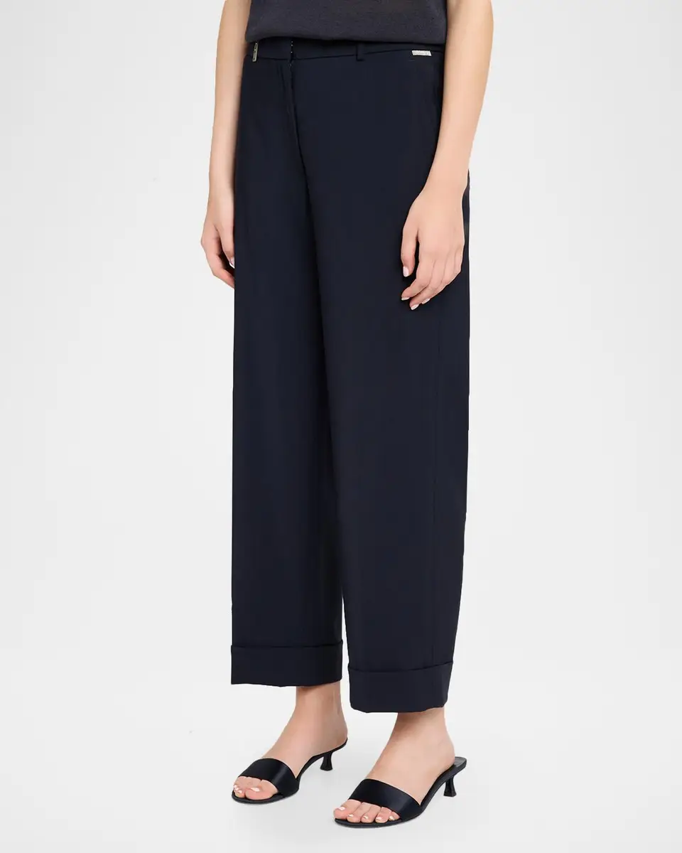 PESERICO Cropped Straight-Leg Stretch Wool Pants | Thumbnail 4