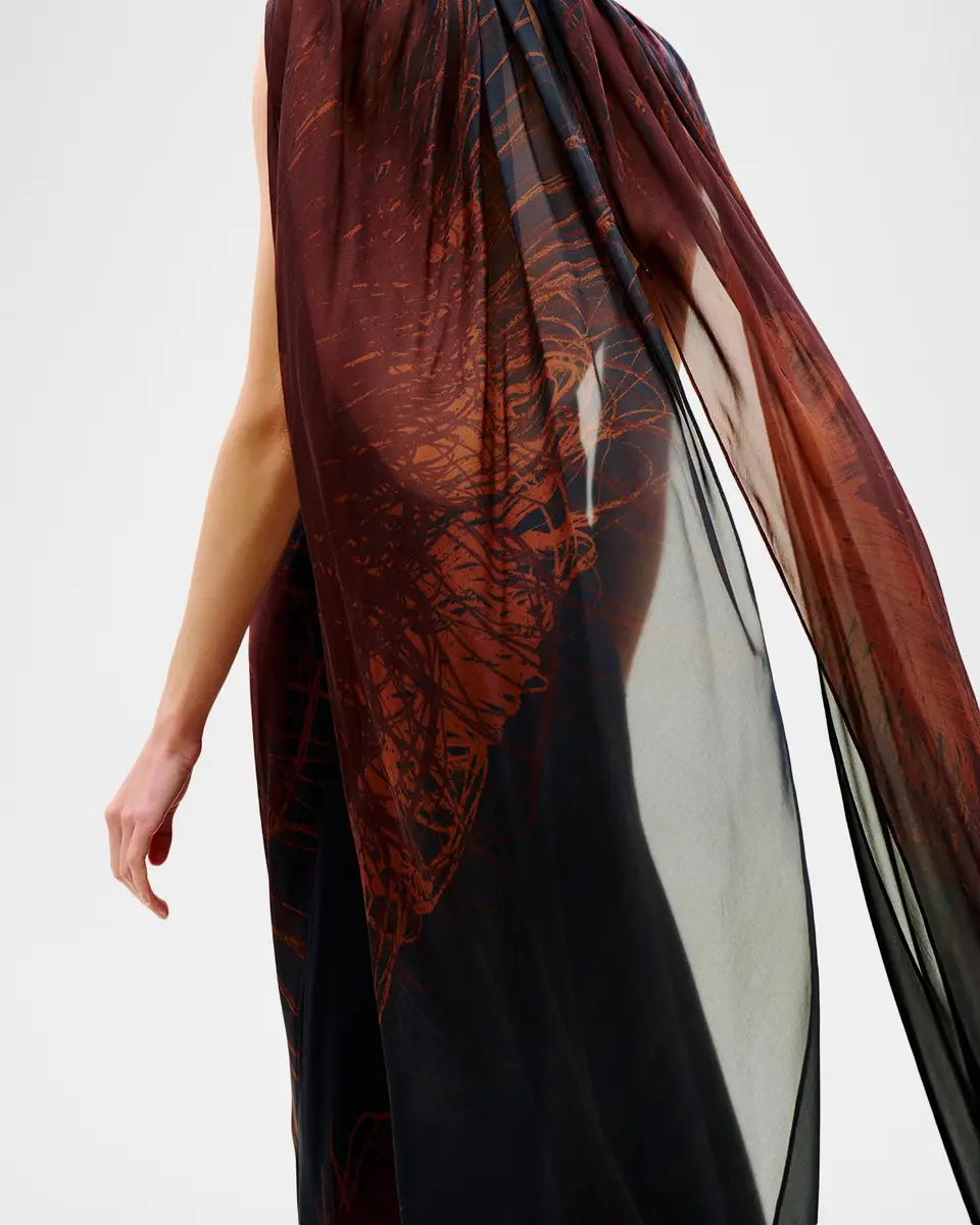 Silvia Tcherassi Sabina Maxi Dress with Cape | Thumbnail 4
