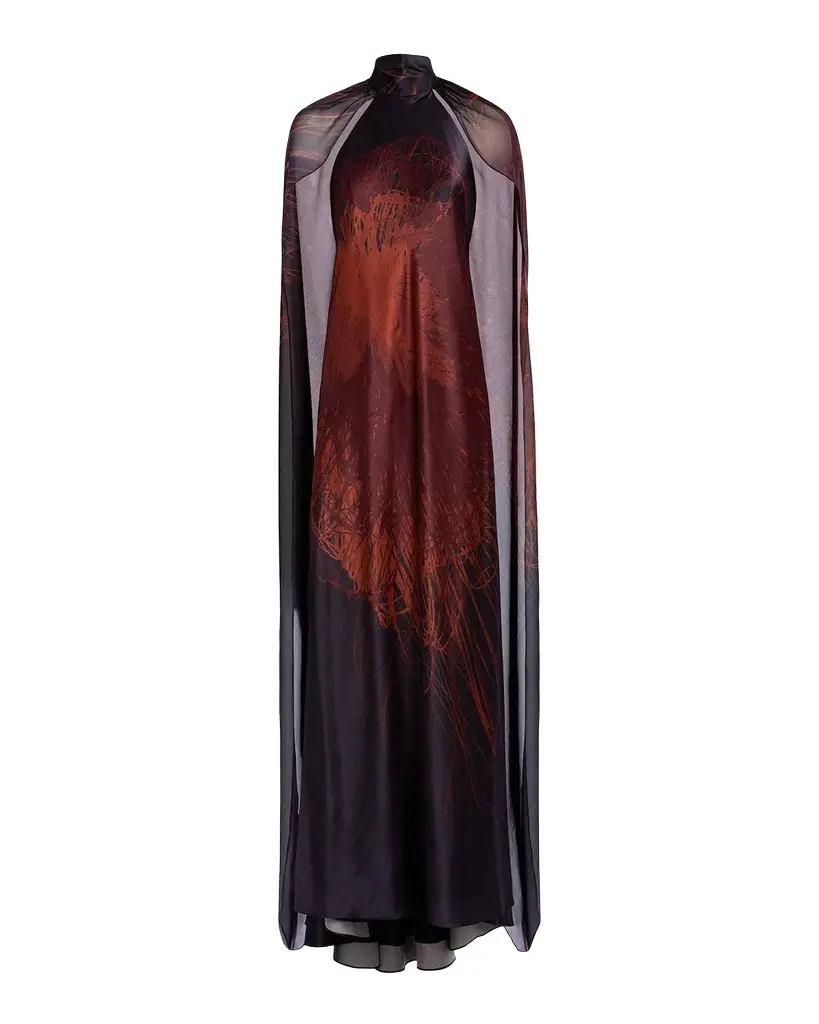Silvia Tcherassi Sabina Maxi Dress with Cape | Image 1 Silvia Tcherassi Sabina Maxi Dress with Cape | Image 1