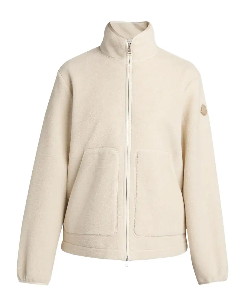 Moncler Men's Fleece Stand Collar Full-Zip Cardigan | Image 1 Moncler Men's Fleece Stand Collar Full-Zip Cardigan | Image 1
