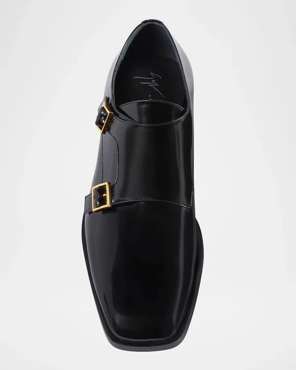 Giuseppe Zanotti Men's Filler Leather Double-Monk Strap Loafers | Thumbnail 4 Giuseppe Zanotti Men's Filler Leather Double-Monk Strap Loafers | Thumbnail 4
