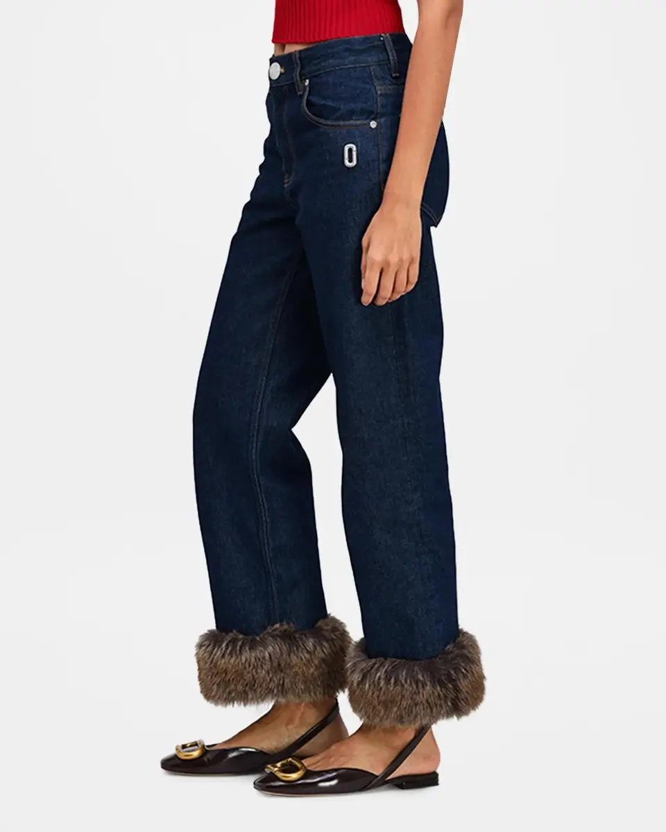 Marc Jacobs Faux-Fur-Trimmed Crop Jeans | Thumbnail 5 Marc Jacobs Faux-Fur-Trimmed Crop Jeans | Thumbnail 5