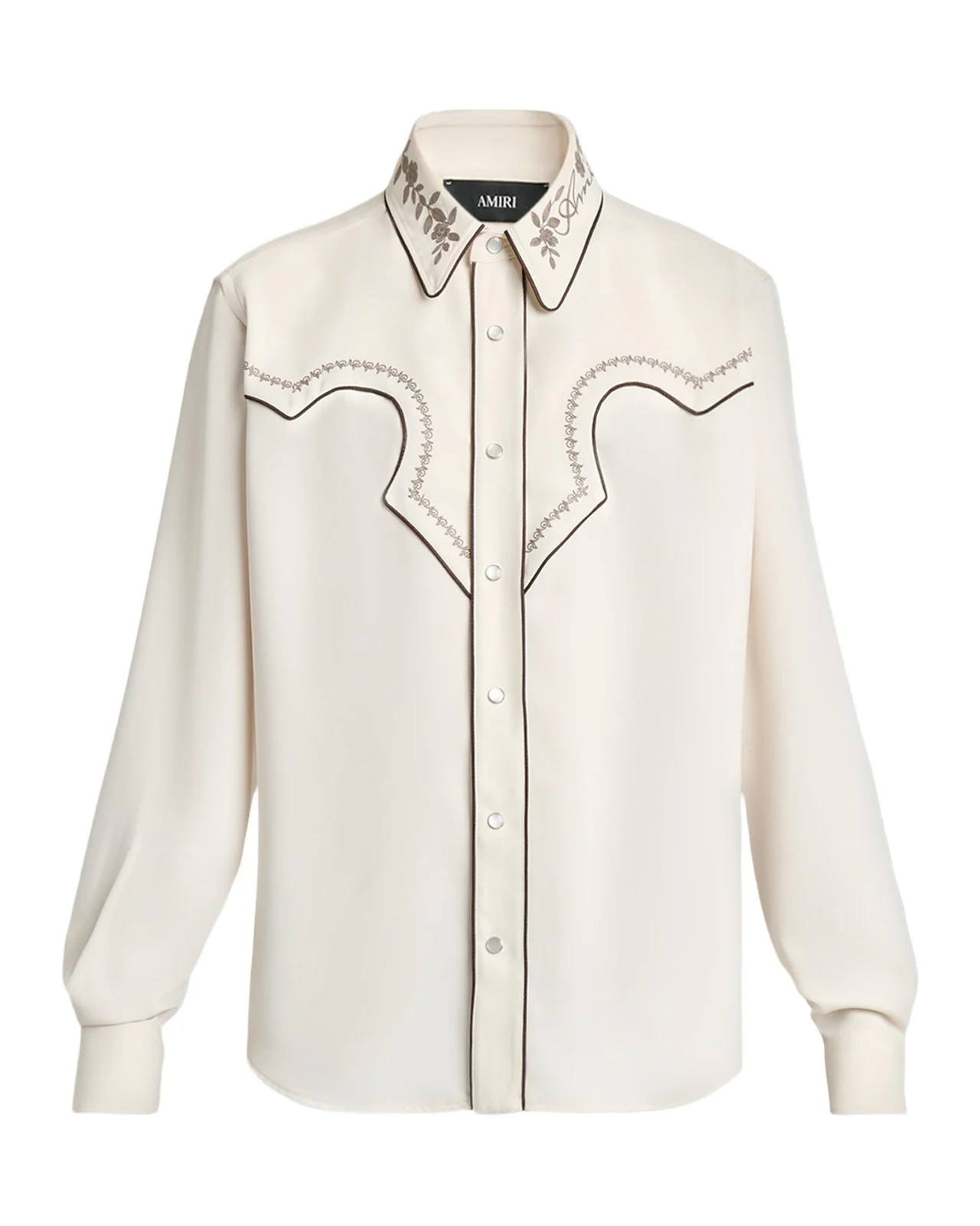 AMIRI Men's Embroidered-Trim Western Shirt