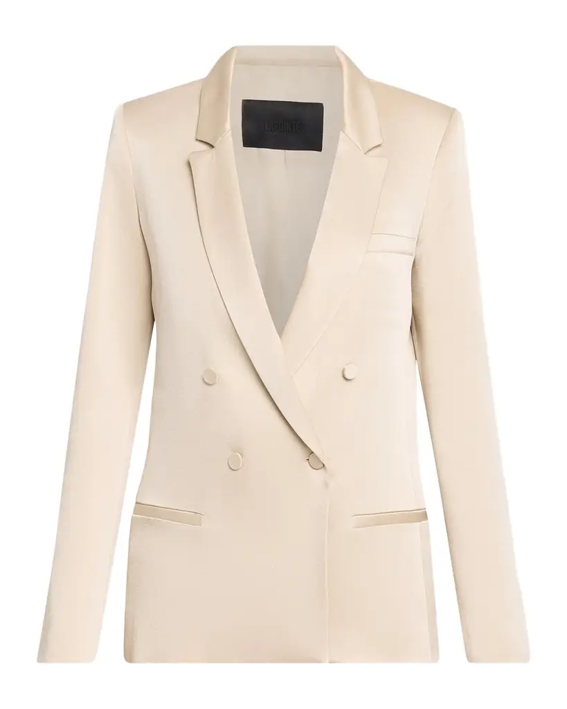 Lapointe Satin Double-Breasted Jacket | Image 1 Lapointe Satin Double-Breasted Jacket | Image 1