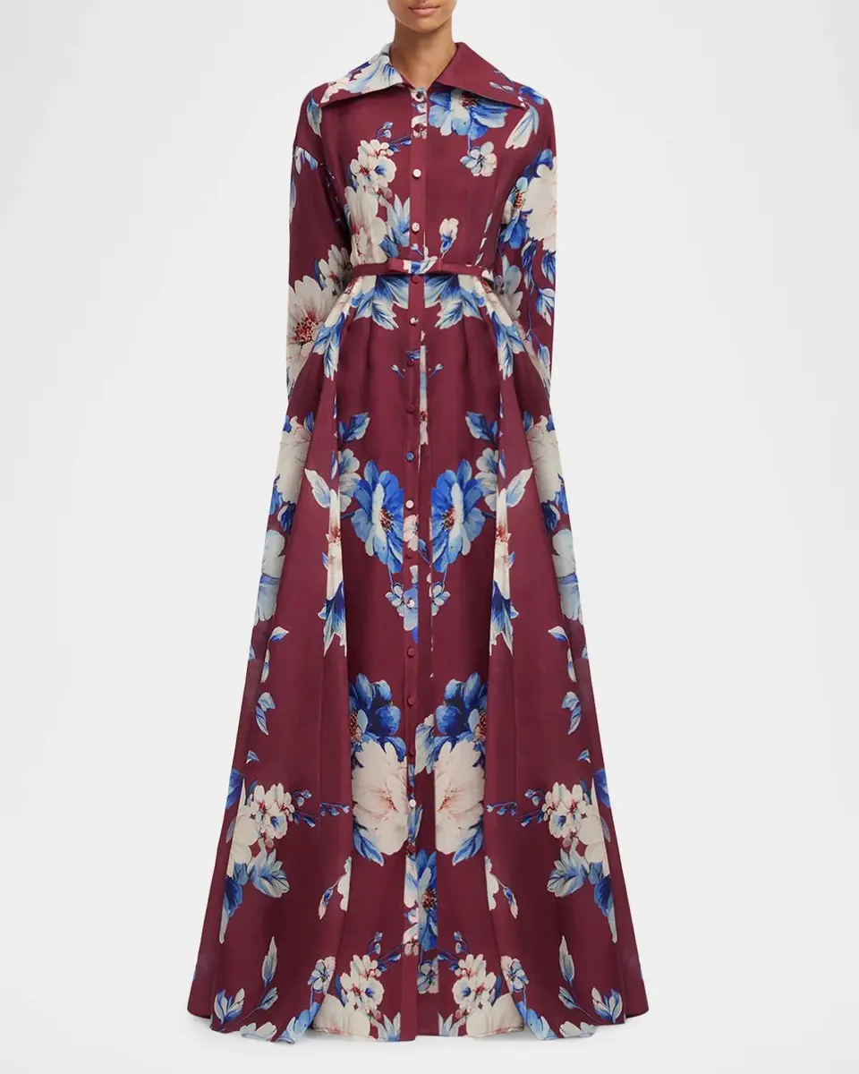 LEO LIN Josephine Floral-Print Silk Gown | Thumbnail 2 LEO LIN Josephine Floral-Print Silk Gown | Thumbnail 2