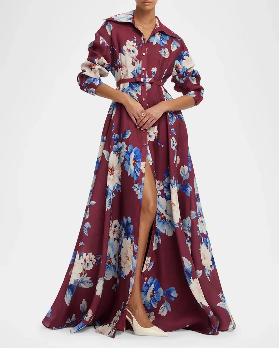 LEO LIN Josephine Floral-Print Silk Gown | Thumbnail 4 LEO LIN Josephine Floral-Print Silk Gown | Thumbnail 4