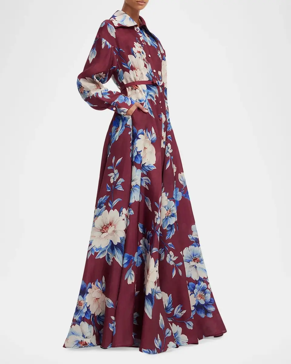 LEO LIN Josephine Floral-Print Silk Gown | Thumbnail 6 LEO LIN Josephine Floral-Print Silk Gown | Thumbnail 6