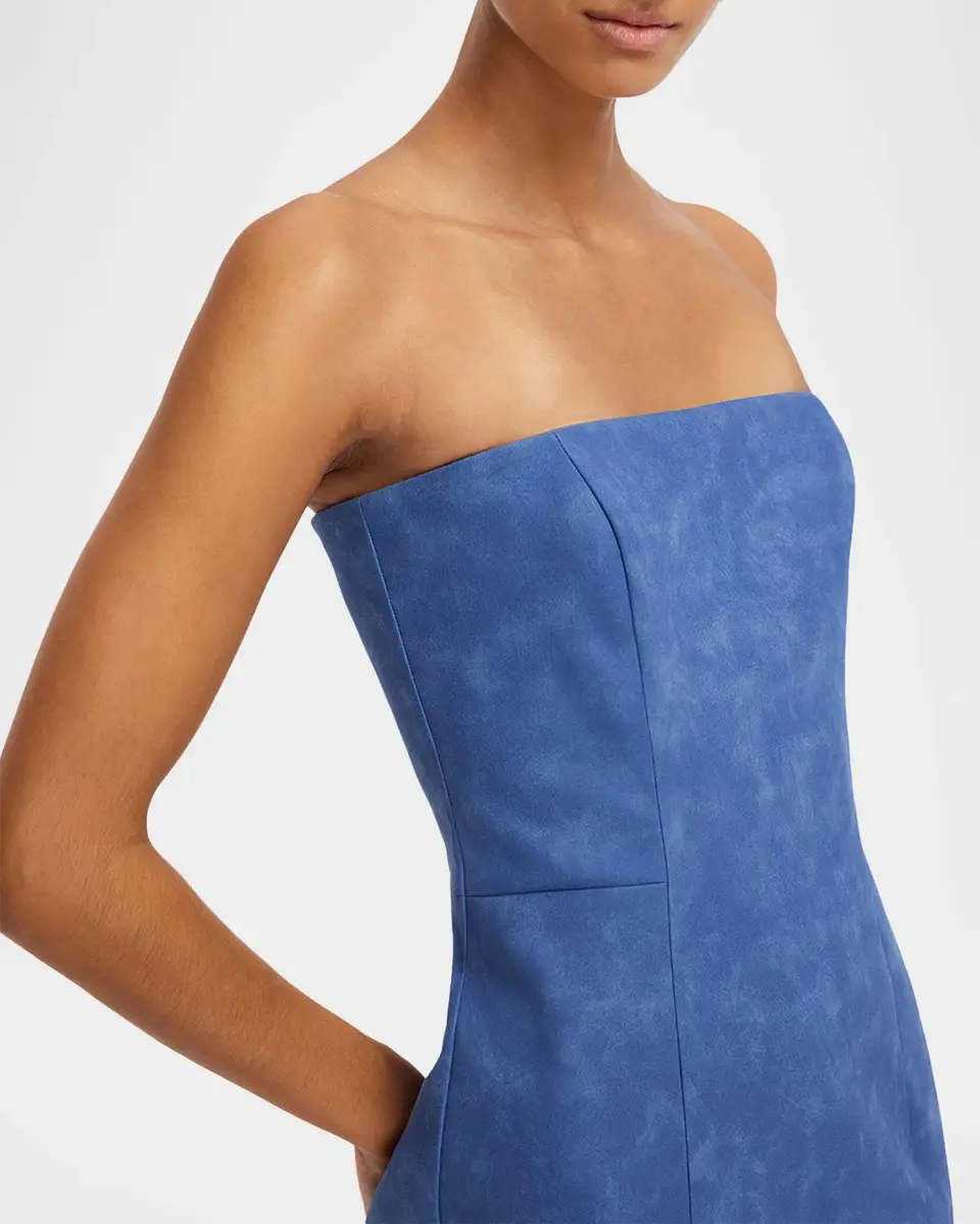 LEO LIN Rayna Strapless Vegan Suede Midi Dress | Thumbnail 5