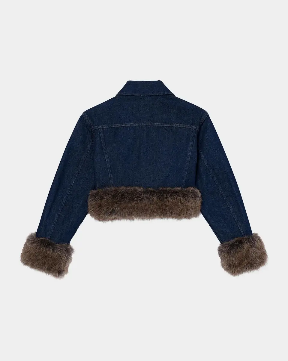 Marc Jacobs Faux-Fur-Trim Shrunken Trucker Jacket | Thumbnail 5