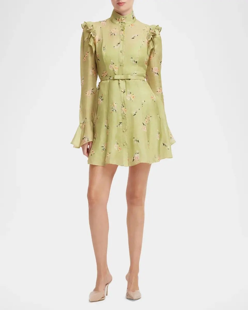 LEO LIN Kristy Ruffle-Trim Floral Mini Dress | Thumbnail 2