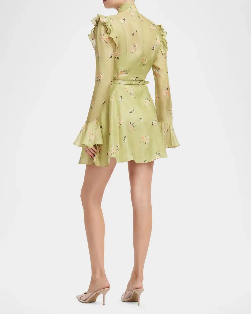 LEO LIN Kristy Ruffle-Trim Floral Mini Dress | Thumbnail 3