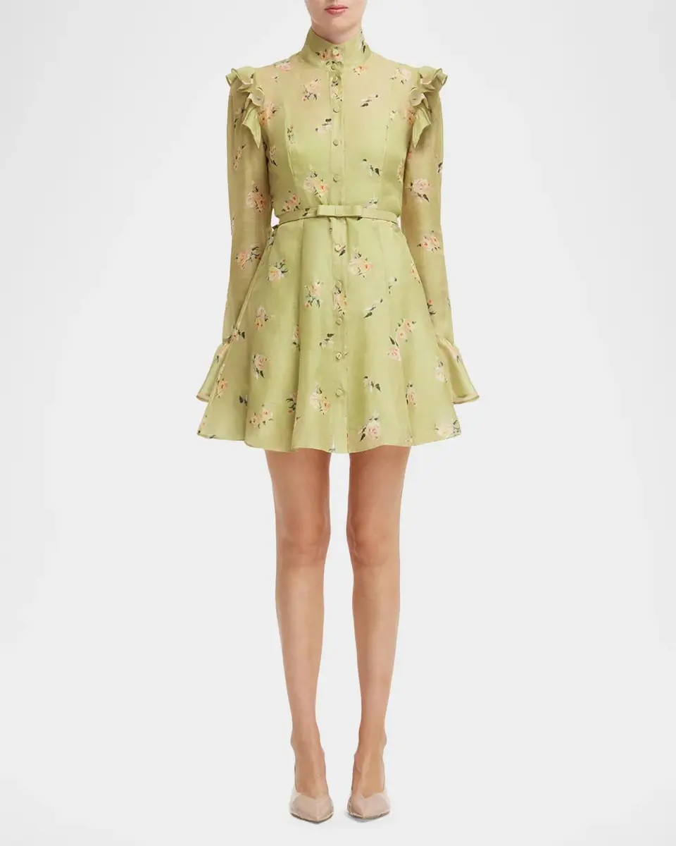 LEO LIN Kristy Ruffle-Trim Floral Mini Dress | Thumbnail 4