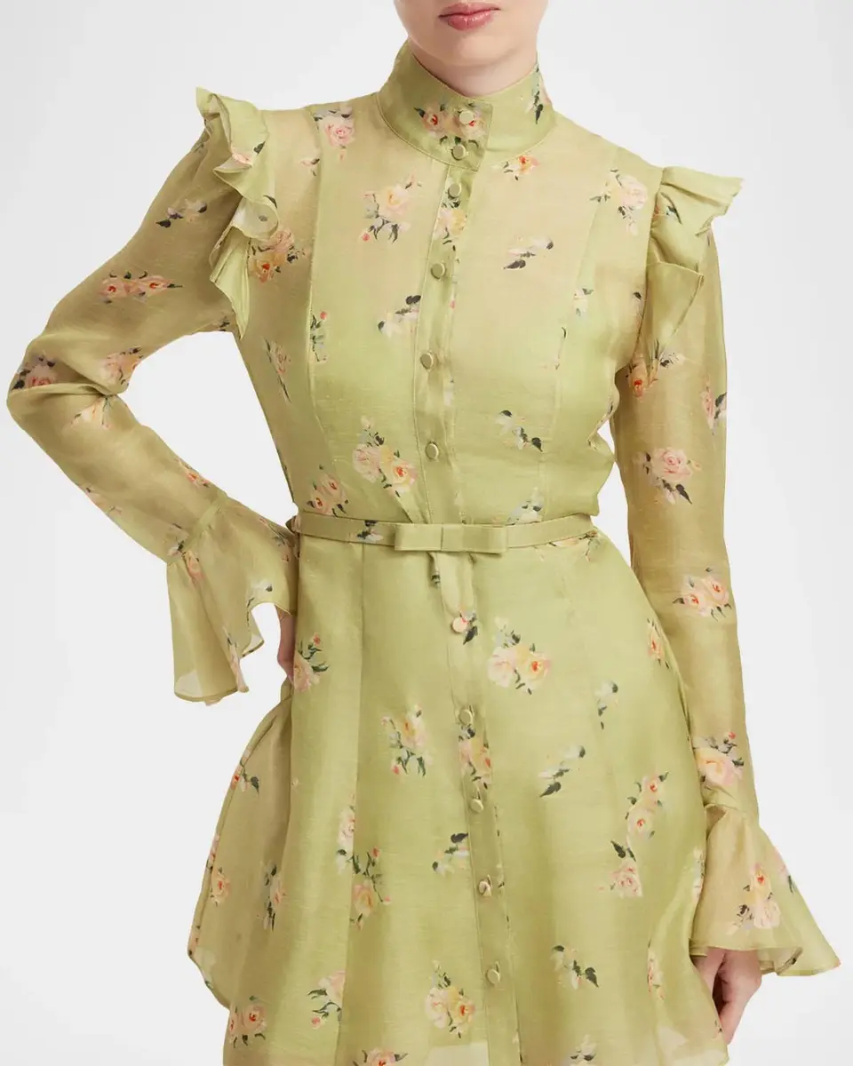 LEO LIN Kristy Ruffle-Trim Floral Mini Dress | Thumbnail 5