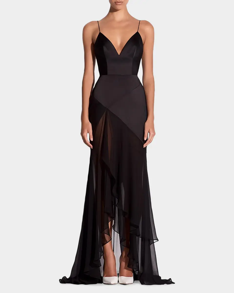 Alex Perry Plunging Panelled Silk Bikini Gown | Thumbnail 2 Alex Perry Plunging Panelled Silk Bikini Gown | Thumbnail 2