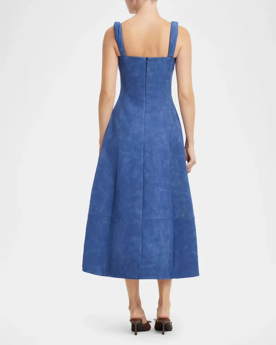 LEO LIN Beatrice Crystal-Embellished Vegan Suede Midi Dress | Thumbnail 3 LEO LIN Beatrice Crystal-Embellished Vegan Suede Midi Dress | Thumbnail 3