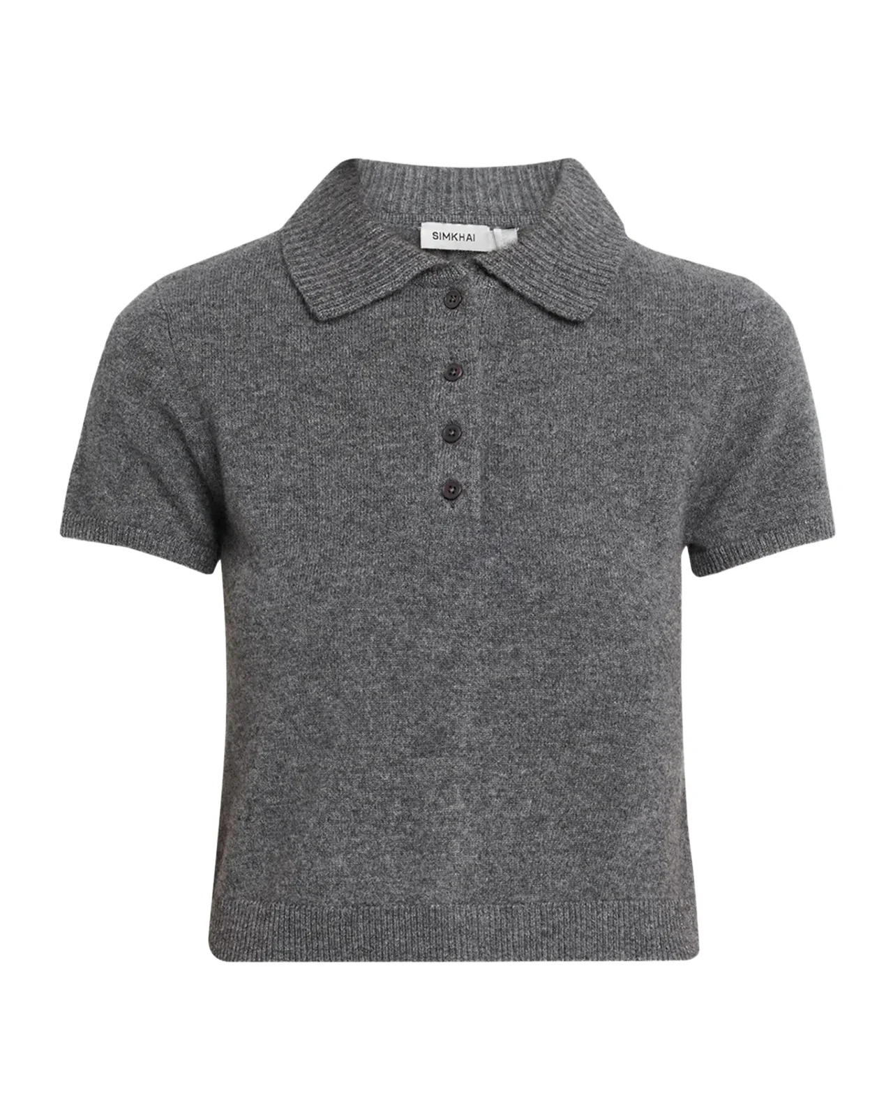 Twila Short-Sleeve Cashmere Polo Sweater Twila Short-Sleeve Cashmere Polo Sweater