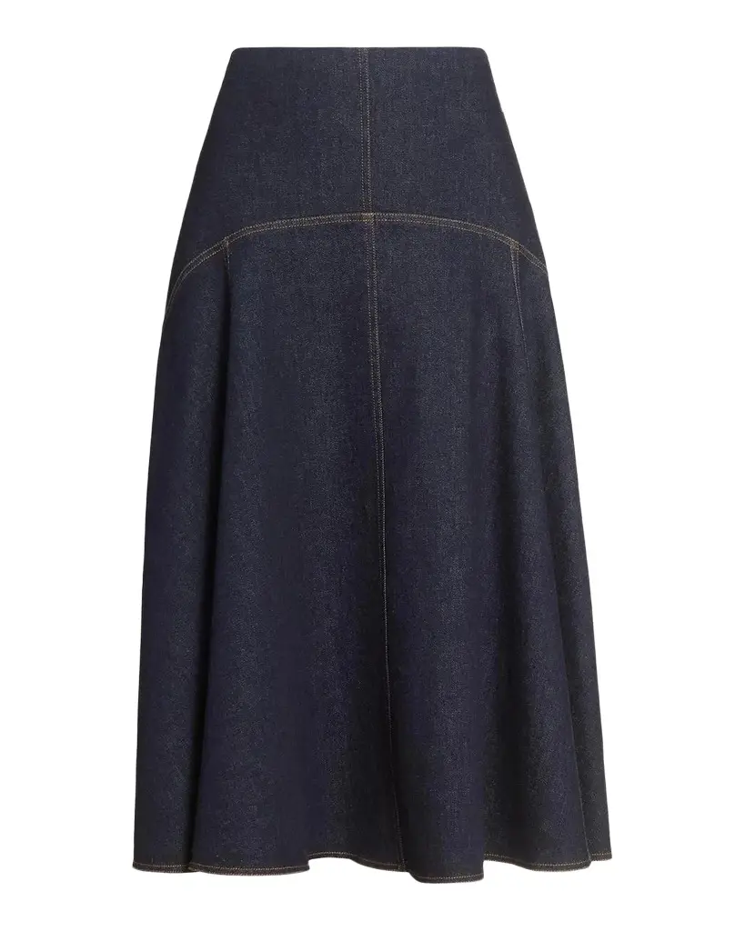 La Jupe Triangle de-Nîmes Denim Midi-Skirt La Jupe Triangle de-Nîmes Denim Midi-Skirt