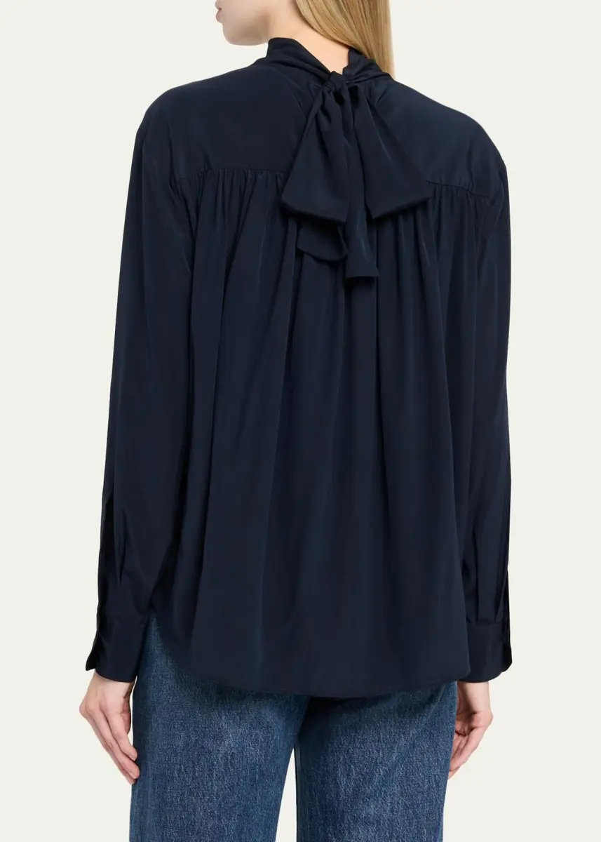 A.L.C. Danielle Silk Tie-Neck Top | Thumbnail 3 A.L.C. Danielle Silk Tie-Neck Top | Thumbnail 3