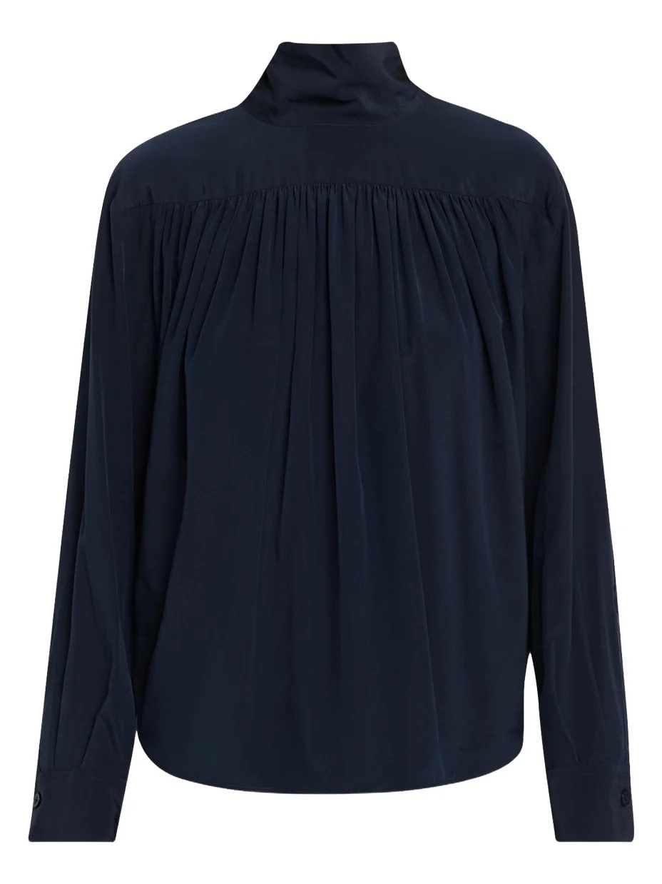 Danielle Silk Tie-Neck Top